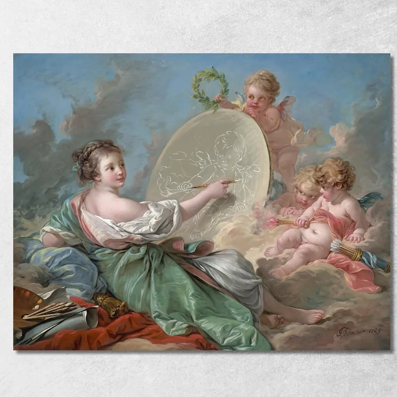 Allegorie Der Malerei François Boucher drucken auf leinwand