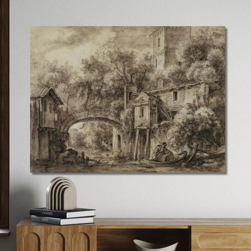 Architekturcapriccio Mit Der Mühle Von Quiquengrogne Bei Charenton François Boucher