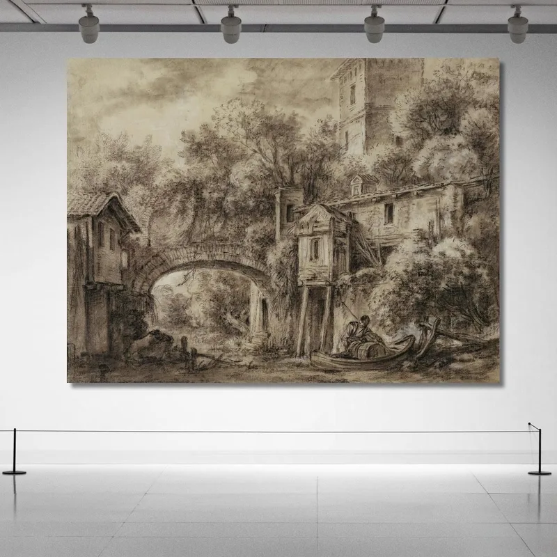 Architekturcapriccio Mit Der Mühle Von Quiquengrogne Bei Charenton François Boucher
