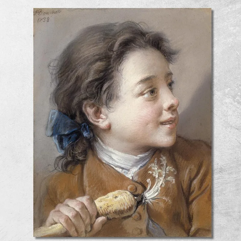Junge Mit Einer Karotte François Boucher drucken auf leinwand