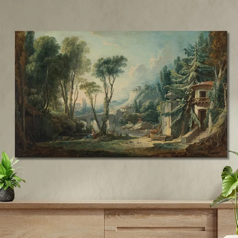 Shepherd Landscape With River François Boucher