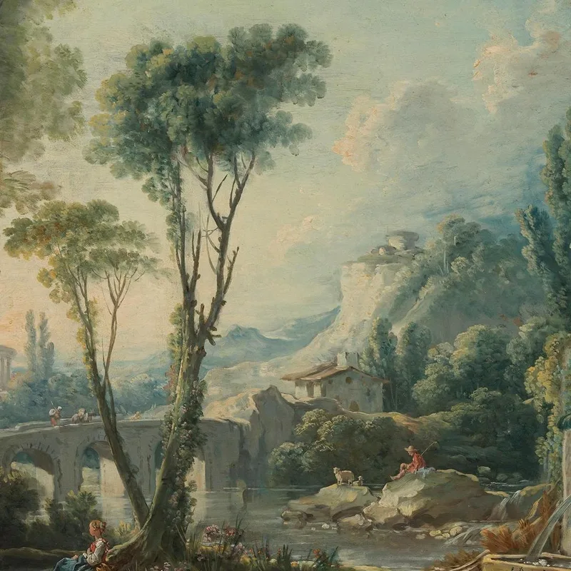 Shepherd Landscape With River François Boucher