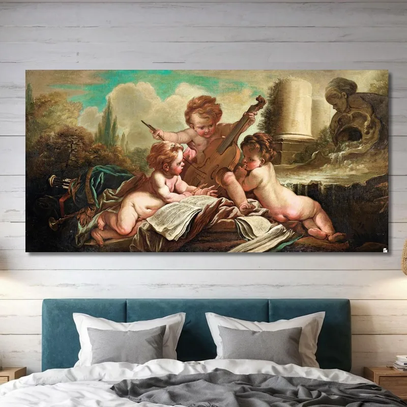 Les Petits Oiseleurs Les Enfants Musiciens François Boucher