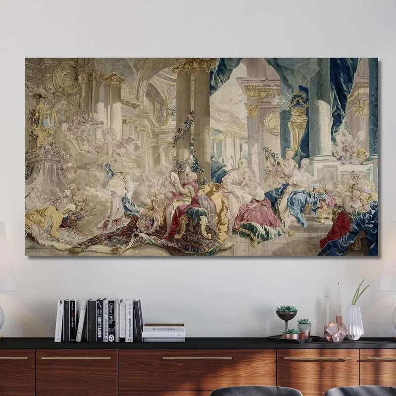 Psyché Conduite Par Zéphyr Dans Le Palais De L Amour. Psyché Montrant Ses Richesses À Ses Soeurs François Boucher