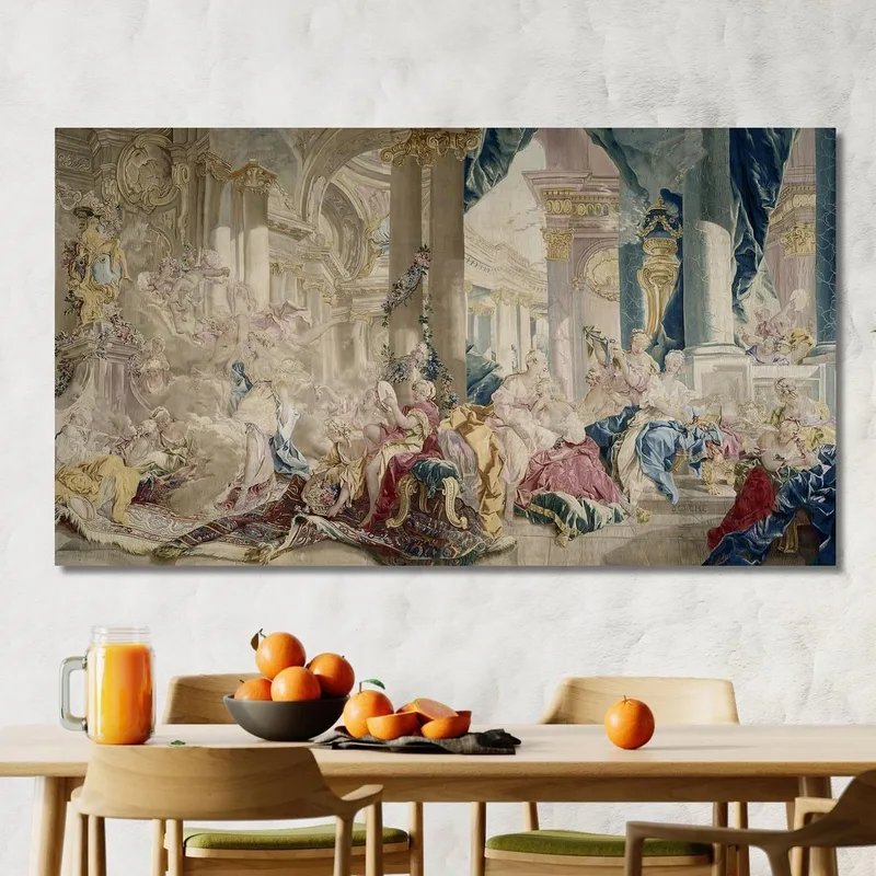 Psyché Conduite Par Zéphyr Dans Le Palais De L Amour. Psyché Montrant Ses Richesses À Ses Soeurs François Boucher