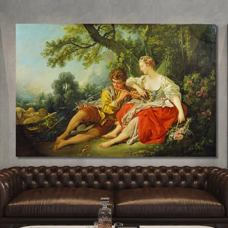 Hirte Spielt Einer Hirtin Etwas Vor François Boucher