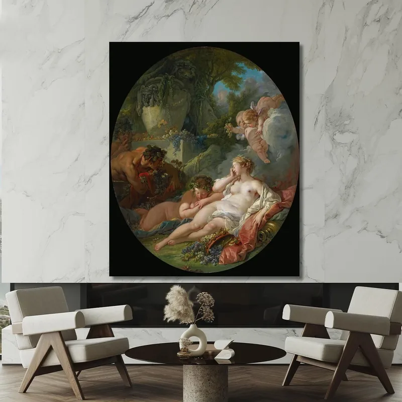 Baccanti Addormentate Sorprese Dai Satiri François Boucher