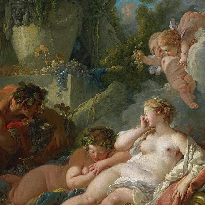 Baccanti Addormentate Sorprese Dai Satiri François Boucher
