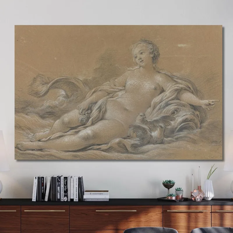 Venus Auf Einem Delphin Liegend François Boucher