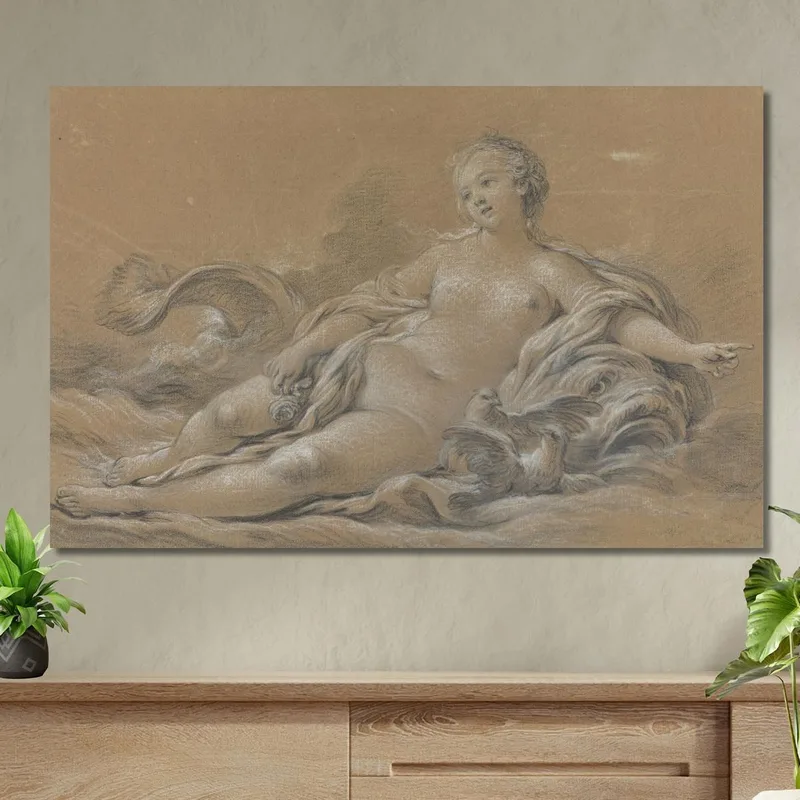 Venus Auf Einem Delphin Liegend François Boucher
