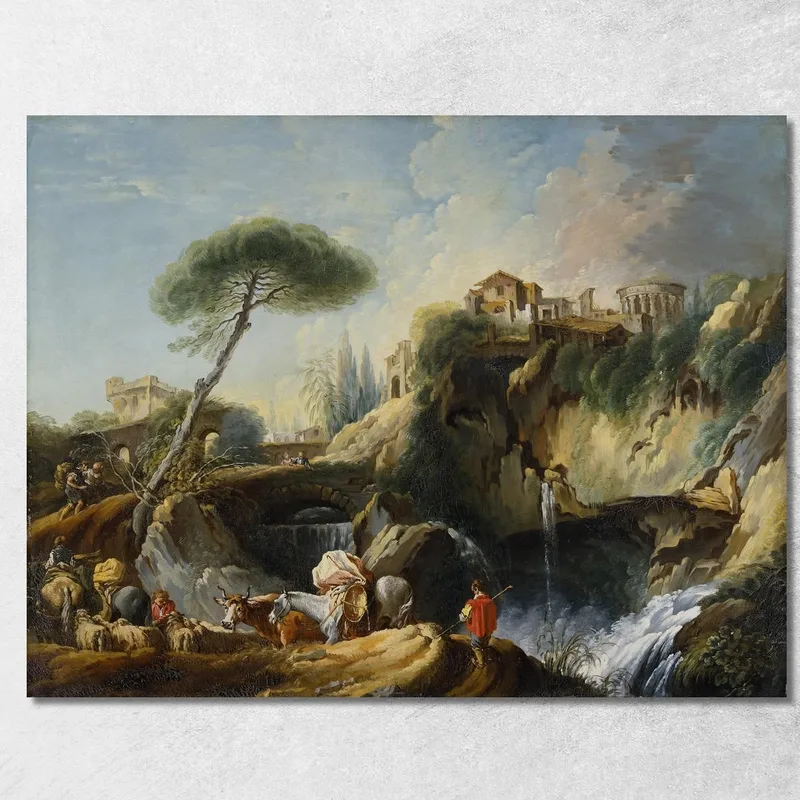 View Of Tivoli With The Temple Of Vesta François Boucher canvas print