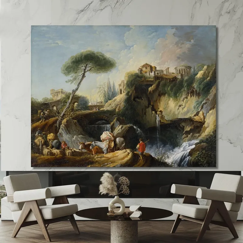 Vue De Tivoli Avec Le Temple De Vesta François Boucher