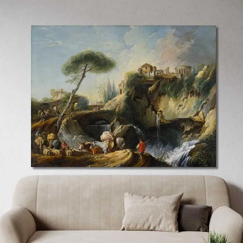 Vue De Tivoli Avec Le Temple De Vesta François Boucher