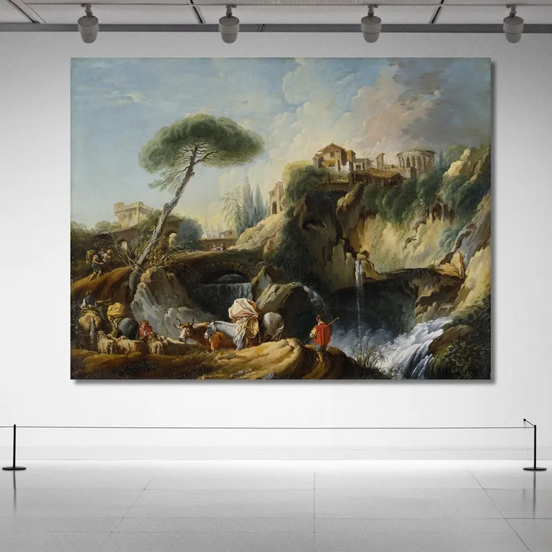 Vue De Tivoli Avec Le Temple De Vesta François Boucher