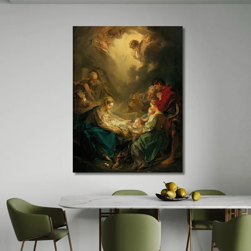 Vierge S'Occupant De L'Enfant Jésus Endormi François Boucher