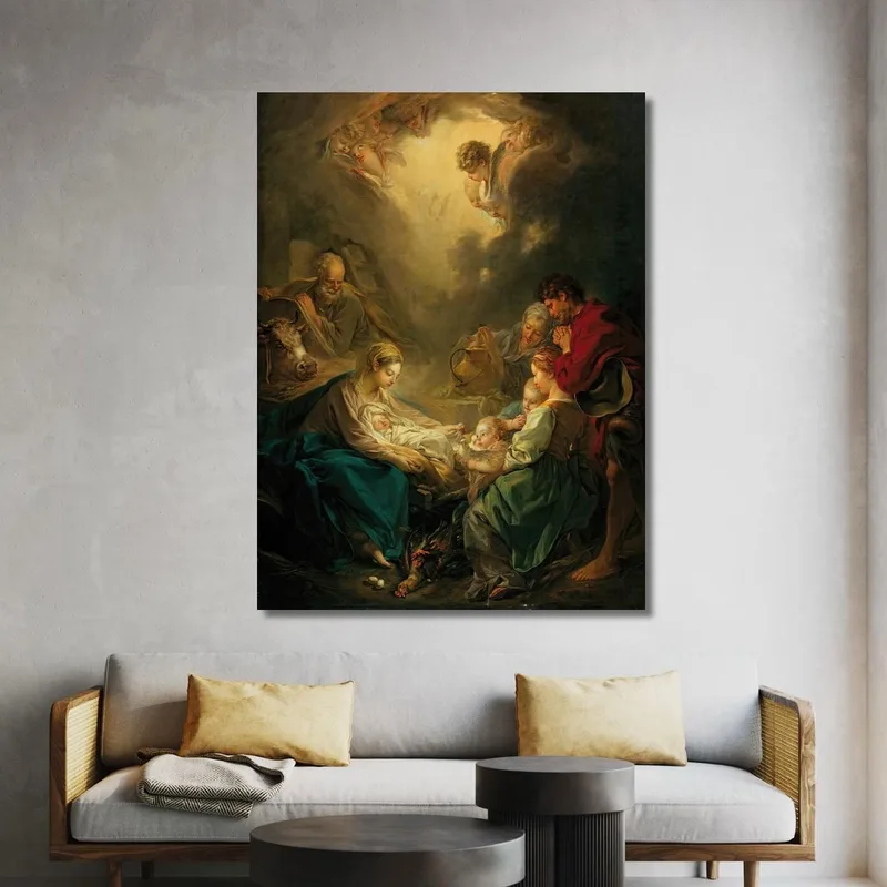 Vierge S'Occupant De L'Enfant Jésus Endormi François Boucher