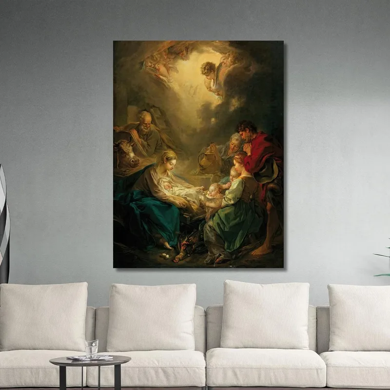 Vierge S'Occupant De L'Enfant Jésus Endormi François Boucher