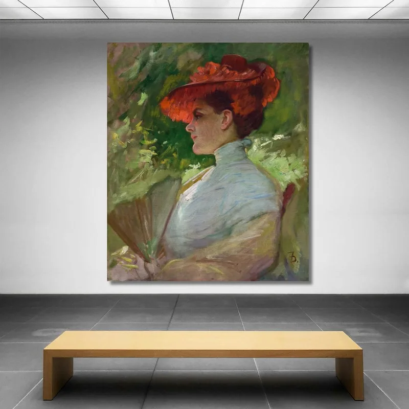 Lady With A Red Hat  Portrait Of Maggie Wilson Frank Duveneck