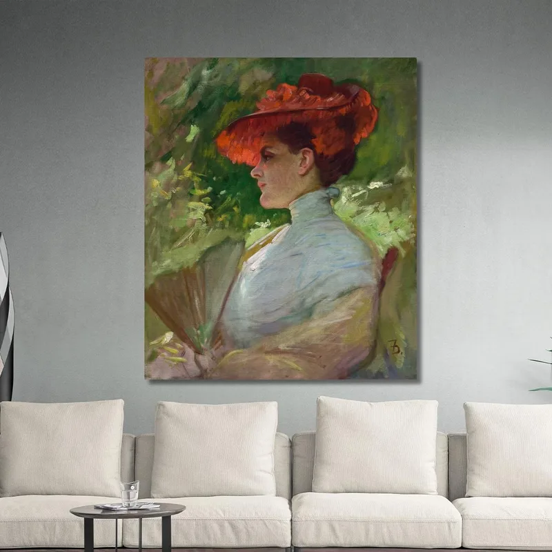 Lady With A Red Hat  Portrait Of Maggie Wilson Frank Duveneck