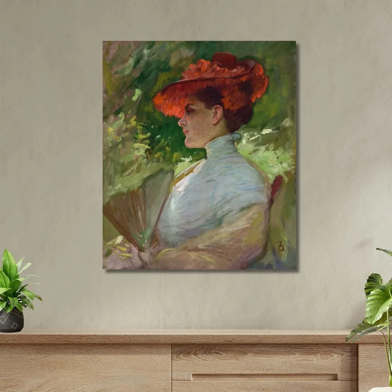 Lady With A Red Hat  Portrait Of Maggie Wilson Frank Duveneck