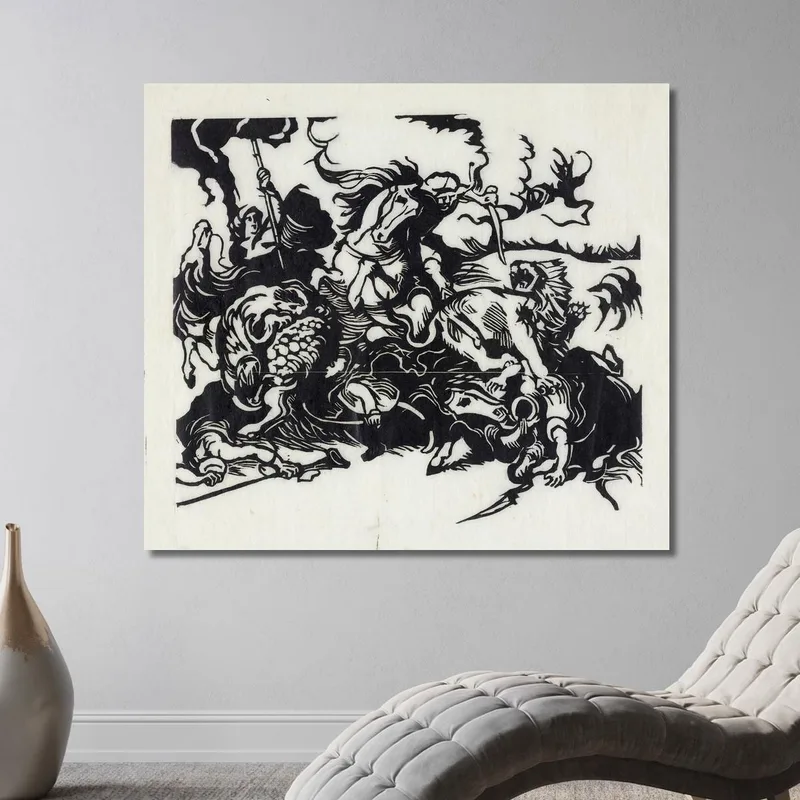 Caccia Al Leone Per Delacroix Franz Marc