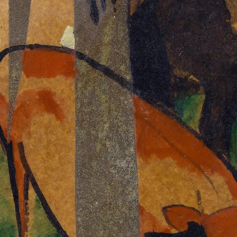 Rotes Pferd Und Gelbes Vieh Schwarzbraunes Pferd Und Gelbes Vieh Franz Marc