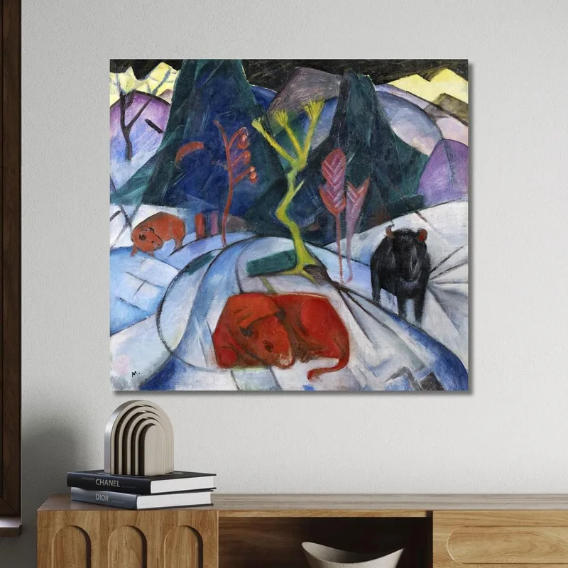 Bison In Winter Red Bison Franz Marc