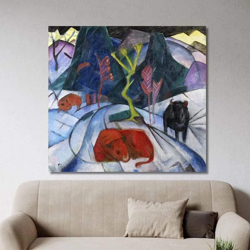 Bison In Winter Red Bison Franz Marc