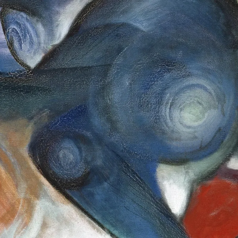 Two Cats Blue And Yellow Franz Marc
