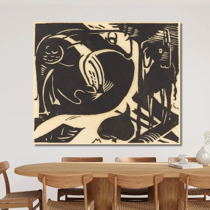 Deux Animaux Mythiques Franz Marc