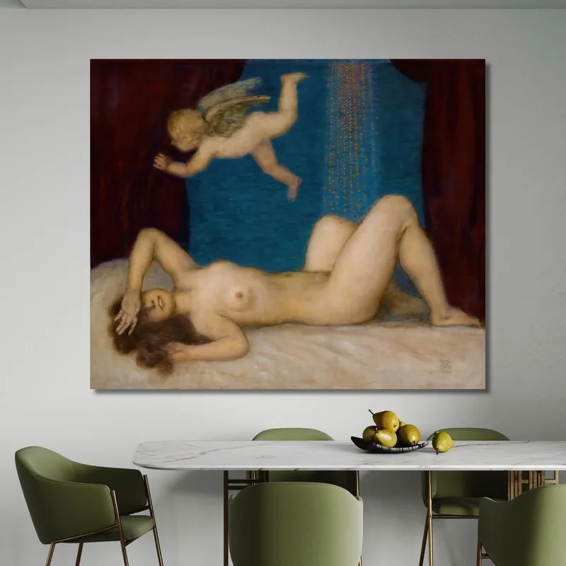Danae And The Golden Shower Franz von Stuck