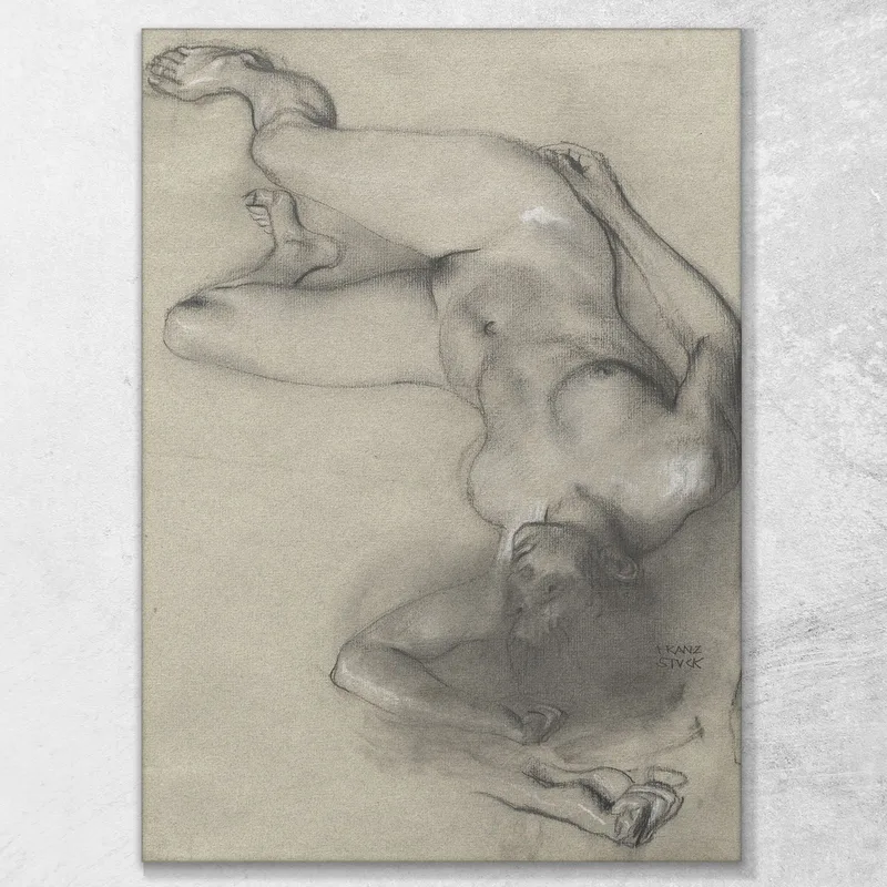 Mujer Desnuda Tirada En El Suelo Franz von Stuck
