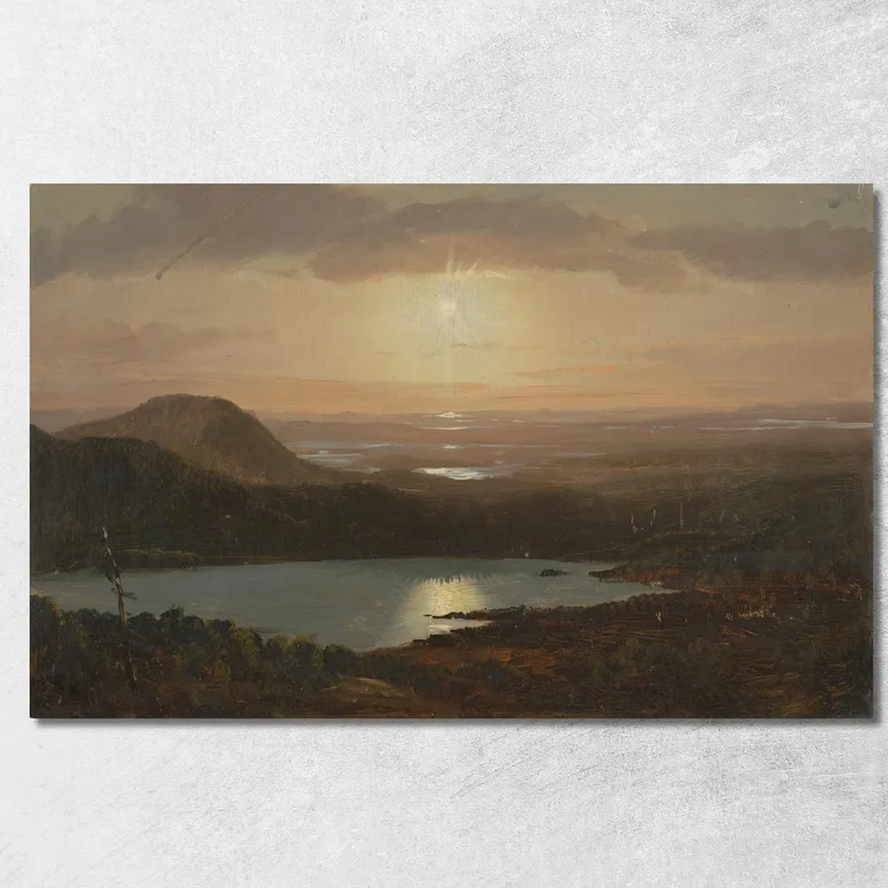 Eagle Lake Visto Da Cadillac Mountain, Mount Desert Island, Maine Frederic Edwin Church quadro stampa su tela