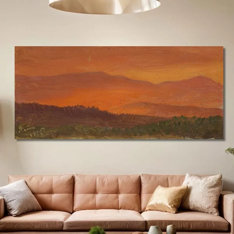 Valle Dell'Hudson E Montagne Distanti Al Tramonto Frederic Edwin Church