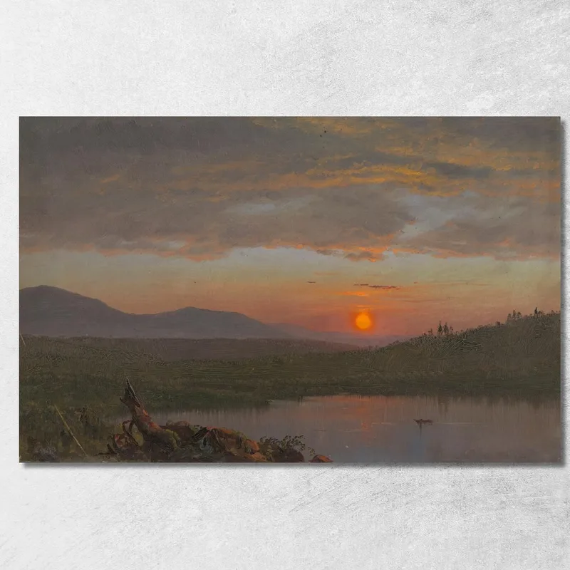 Valle Dell'Hudson, New York, Al Tramonto Frederic Edwin Church quadro stampa su tela