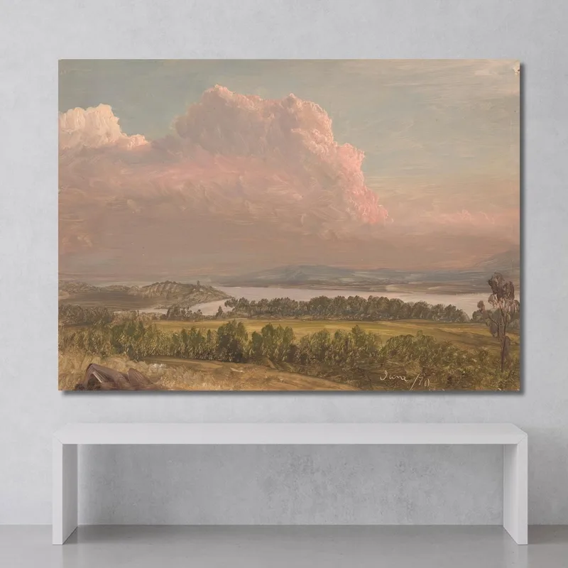 Puesta De Sol Sobre El Valle Del Hudson Frederic Edwin Church