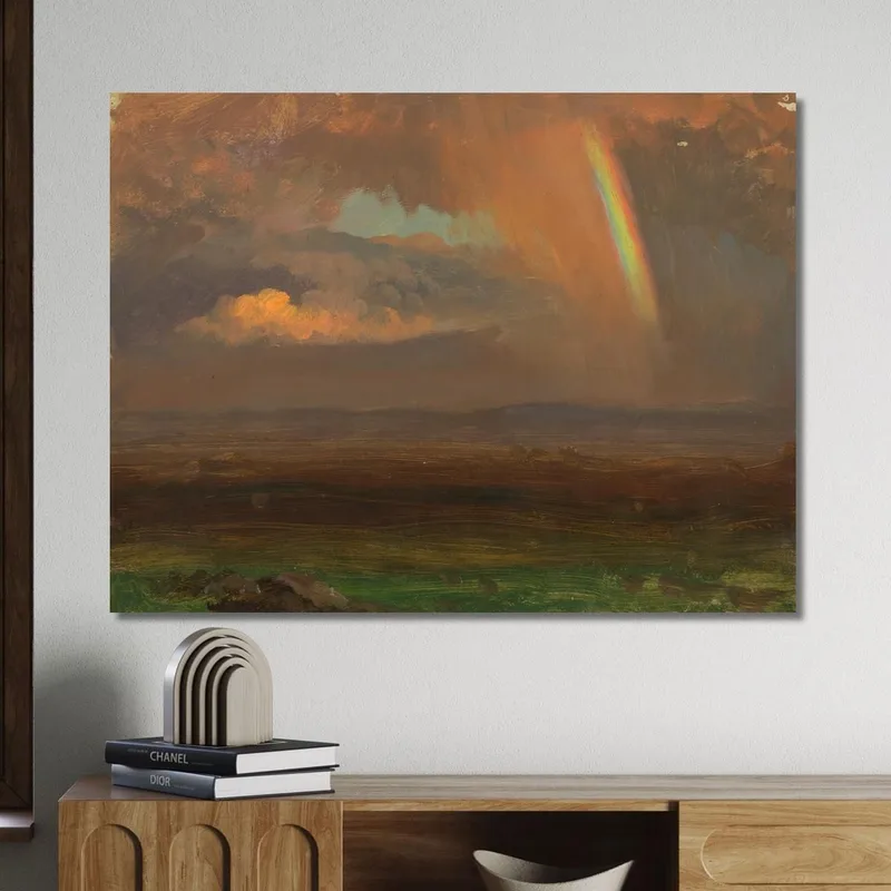 Sonnenuntergang Über Weiter Landschaft Frederic Edwin Church