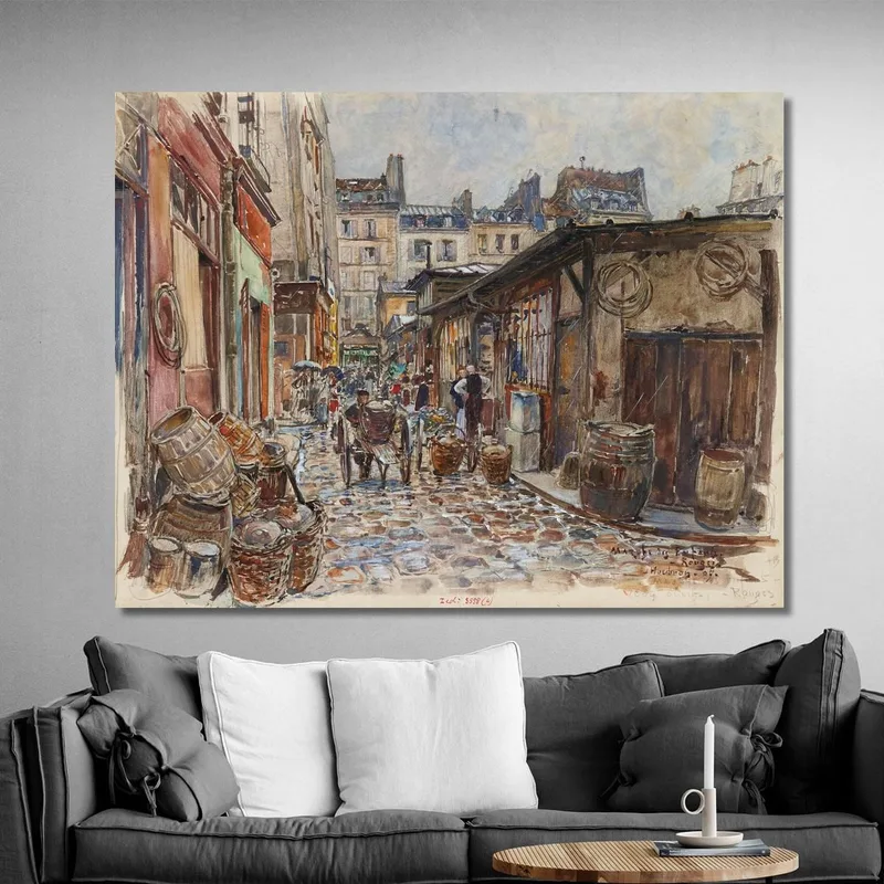 El Mercado De Los Niños Rojos Lado Oeste Bajo La Lluvia En 1907. 3º Distrito Frédéric Houbron