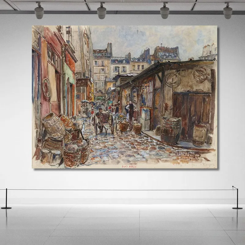 El Mercado De Los Niños Rojos Lado Oeste Bajo La Lluvia En 1907. 3º Distrito Frédéric Houbron