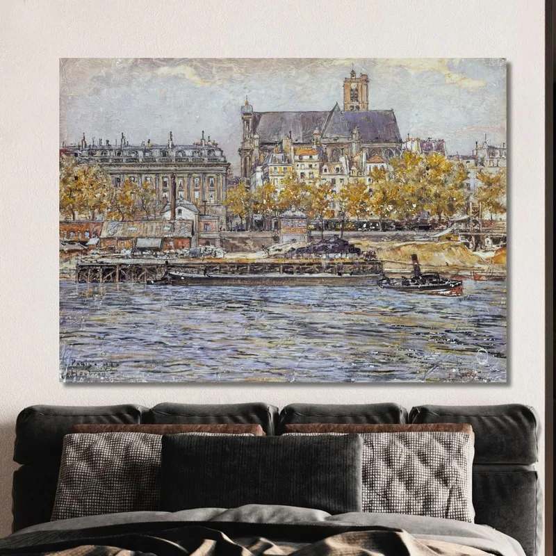 Le Quai De L'Hotel-De-Ville Et L'Eglise Saint-Gervais-Saint-Protais Frédéric Houbron