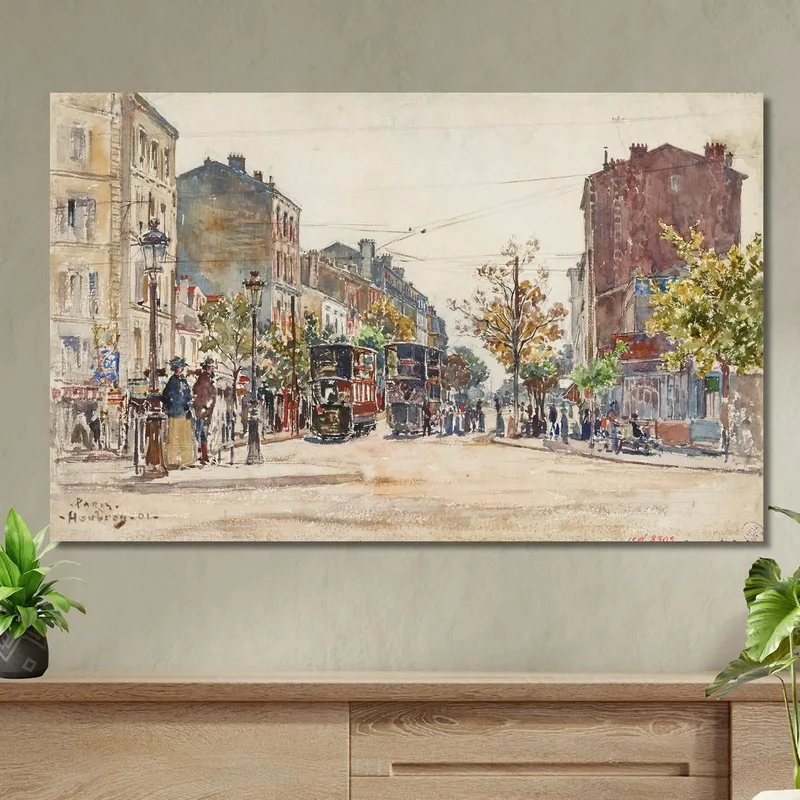 Tram A Due Piani In Un Viale Di Parigi Nel 1901 Frédéric Houbron