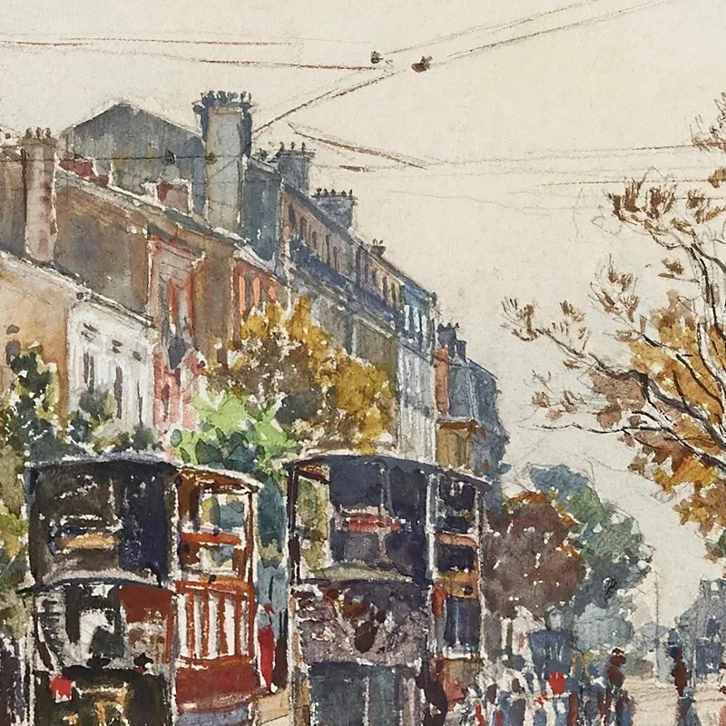 Tram A Due Piani In Un Viale Di Parigi Nel 1901 Frédéric Houbron