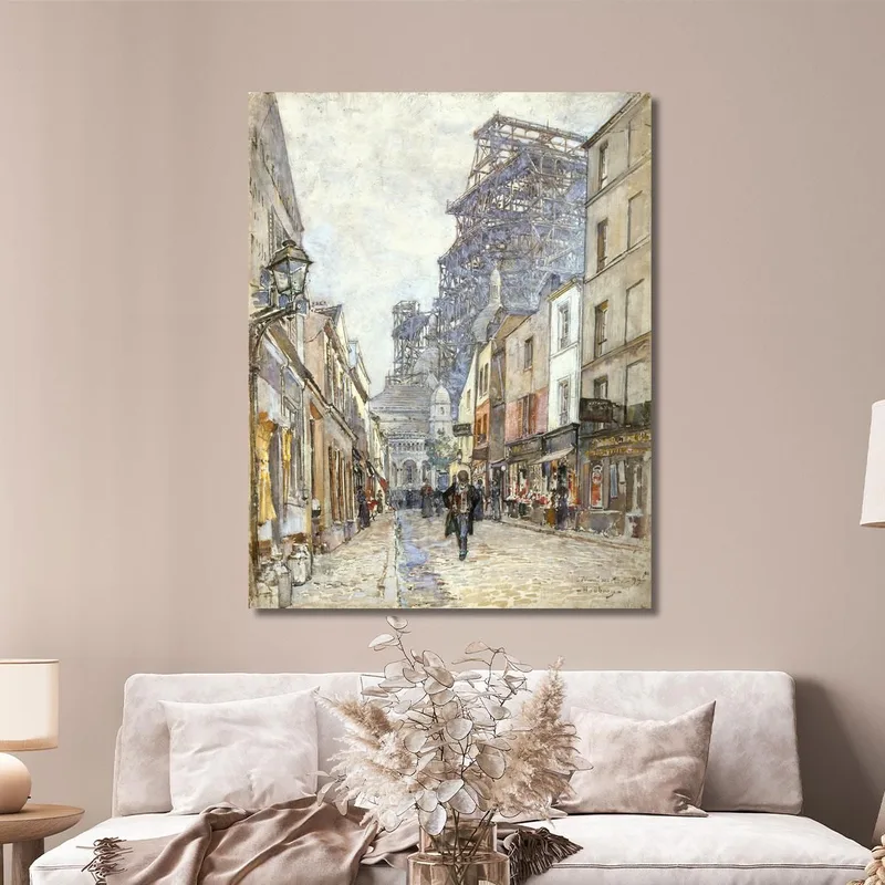 Rue Du Chevalier-De-La-Barre Con Il Sacré-Cœur In Costruzione Frédéric Houbron