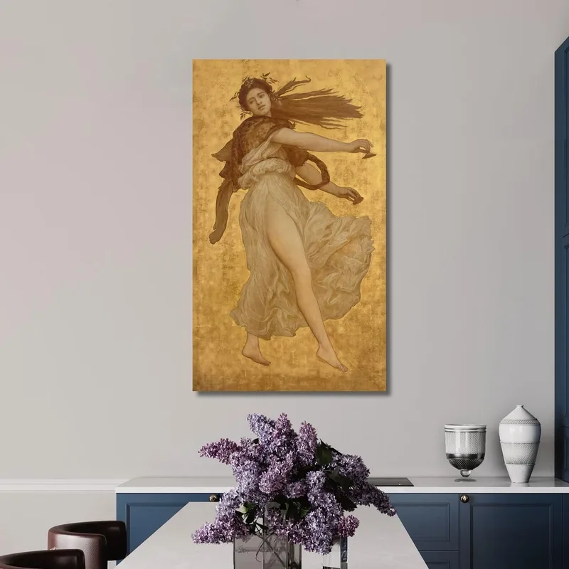 Una Ragazza Che Balla Con I Piatti In Una Veste Bianca Frederic Leighton
