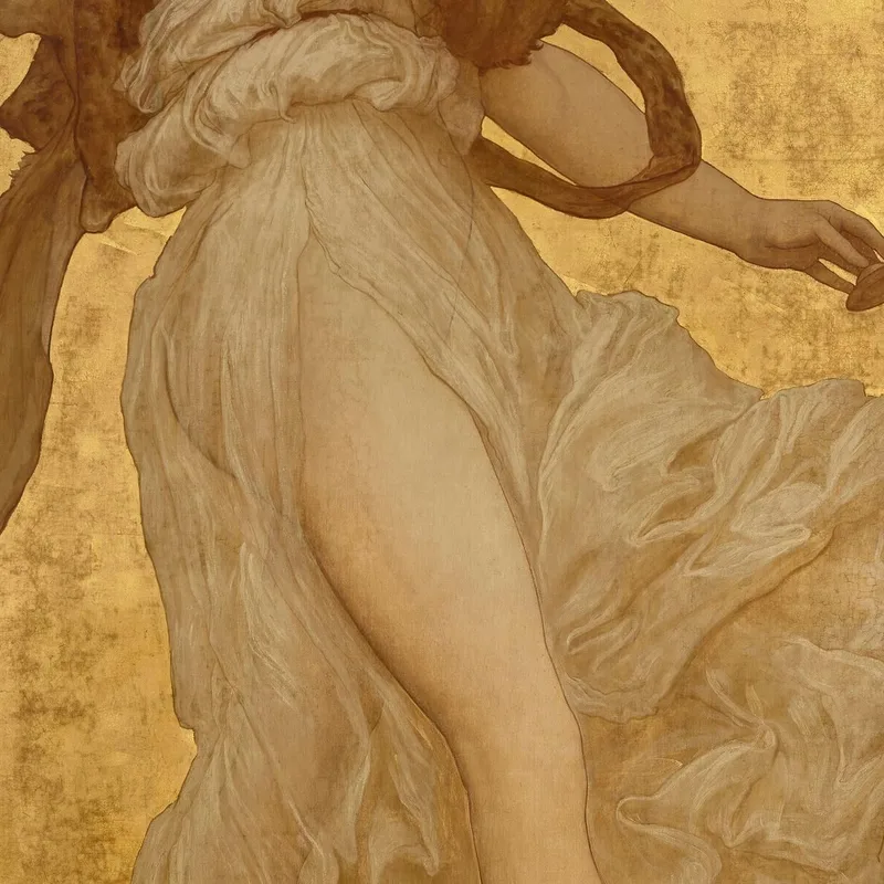 Una Ragazza Che Balla Con I Piatti In Una Veste Bianca Frederic Leighton