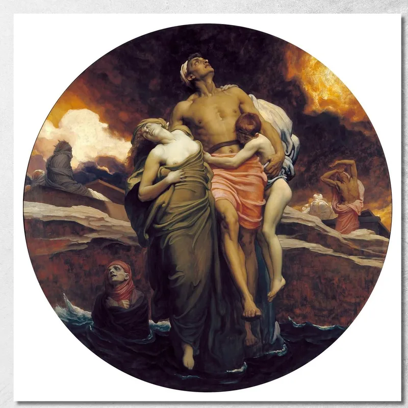 Und Das Meer Gab Die Toten Frei, Die Darin Waren Frederic Leighton drucken auf leinwand
