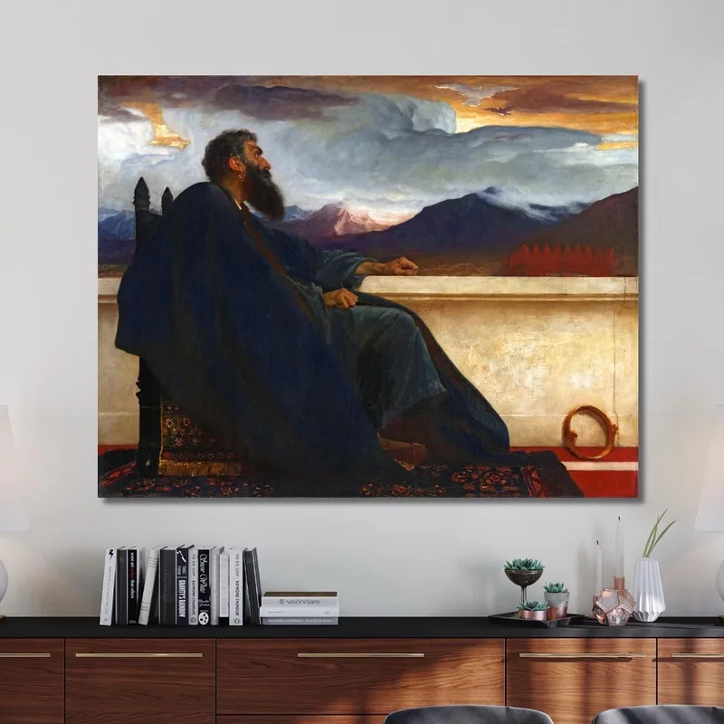 David Oh Si J'Avais Des Ailes Comme Une Colombe ! Car Alors Je M'Envolerais Et Serais Au Repos Frederic Leighton tableau impre