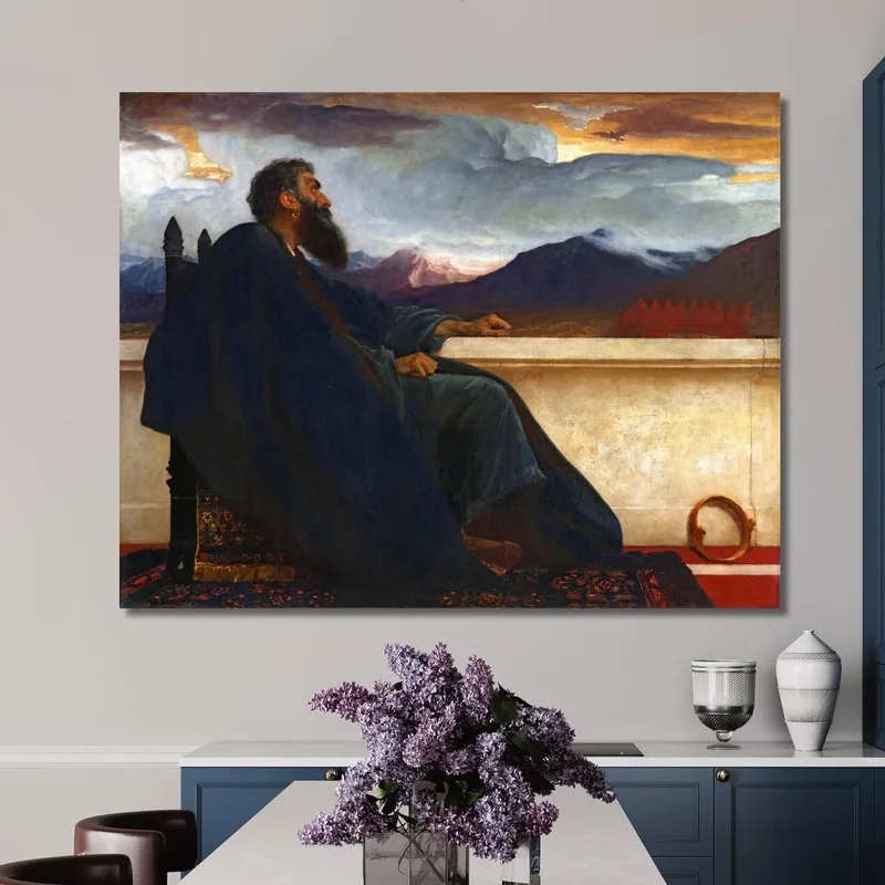 David Oh Si J'Avais Des Ailes Comme Une Colombe ! Car Alors Je M'Envolerais Et Serais Au Repos Frederic Leighton tableau impre