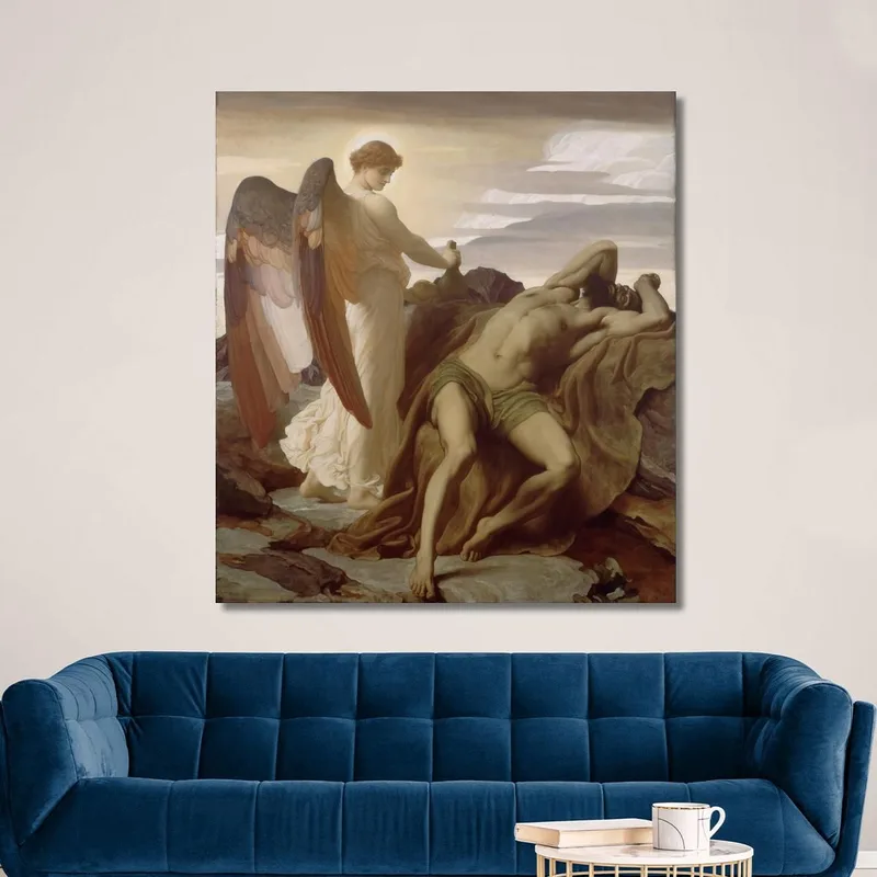 Elia Nel Deserto Frederic Leighton
