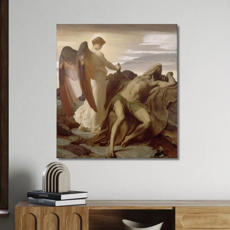 Elia Nel Deserto Frederic Leighton